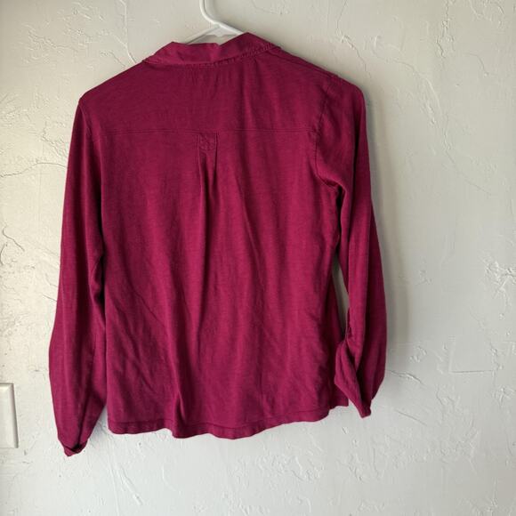 Eddie Bauer Shirt Y2k Small Pink Button Front Long Sleeve 100% Cotton Button Up - Picture 8 of 8